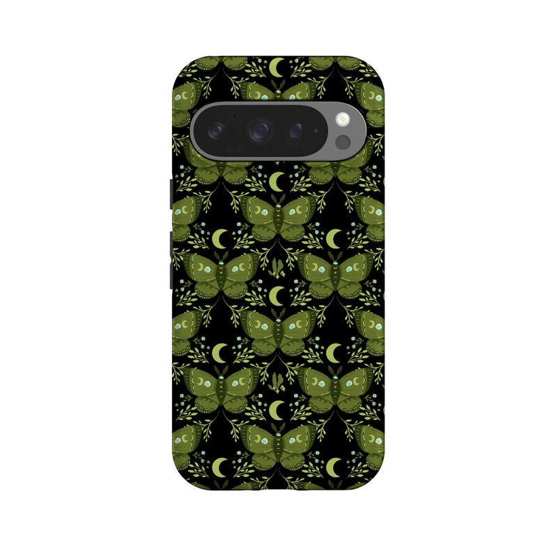 Mystic Moths | Green Twilight Case Phone Case get.casely Essential + MagSafe® Google Pixel 10 Pro 