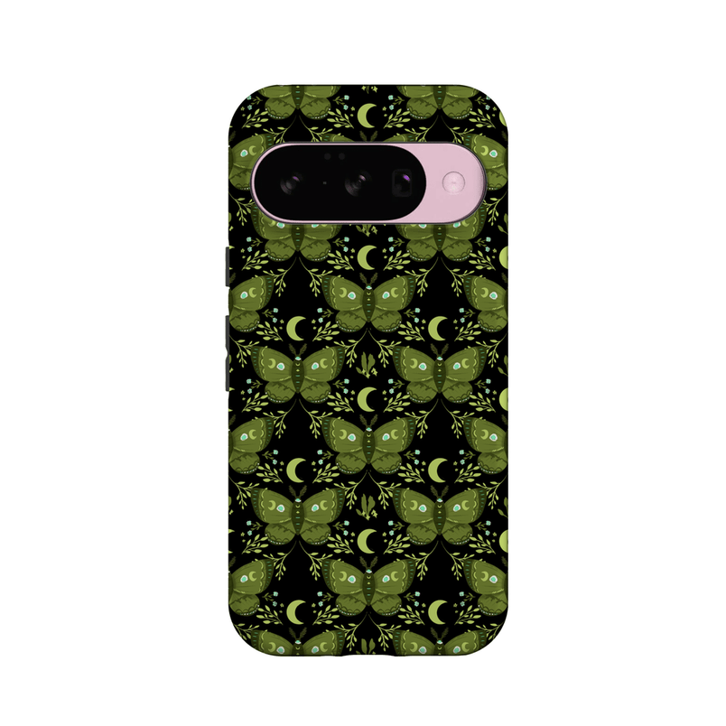 Mystic Moths | Green Twilight Case Phone Case get.casely Essential + MagSafe® Google Pixel 10 