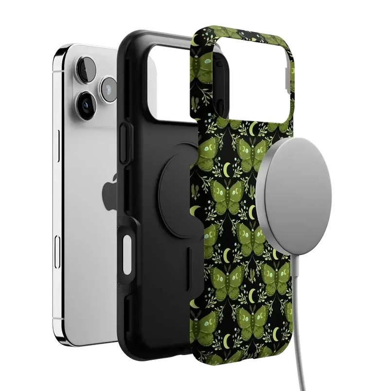 Mystic Moths | Green Twilight Case Phone Case get.casely 