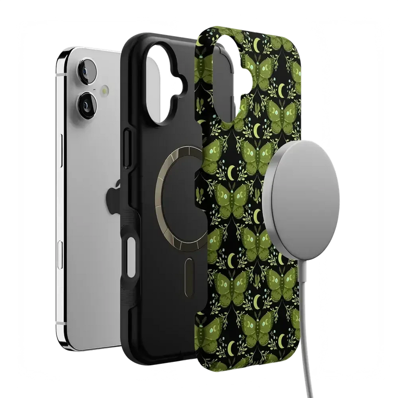 Mystic Moths | Green Twilight Case Phone Case get.casely 