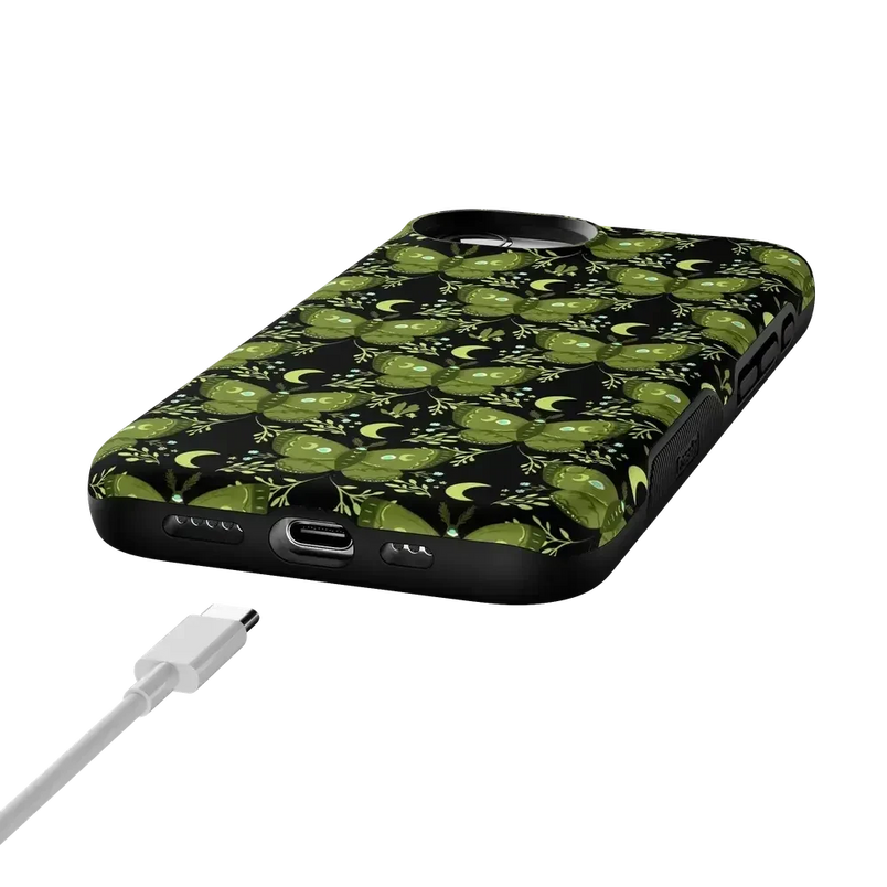 Mystic Moths | Green Twilight Case Phone Case get.casely 