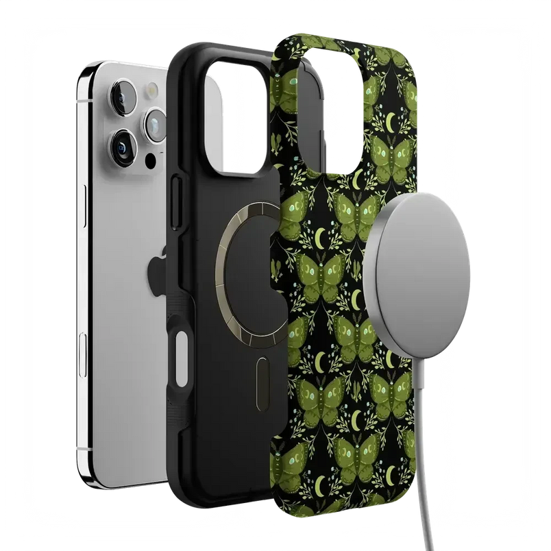 Mystic Moths | Green Twilight Case Phone Case get.casely 