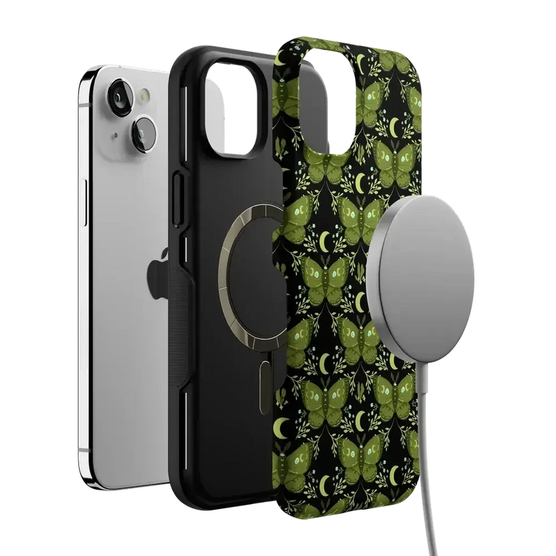 Mystic Moths | Green Twilight Case Phone Case get.casely 