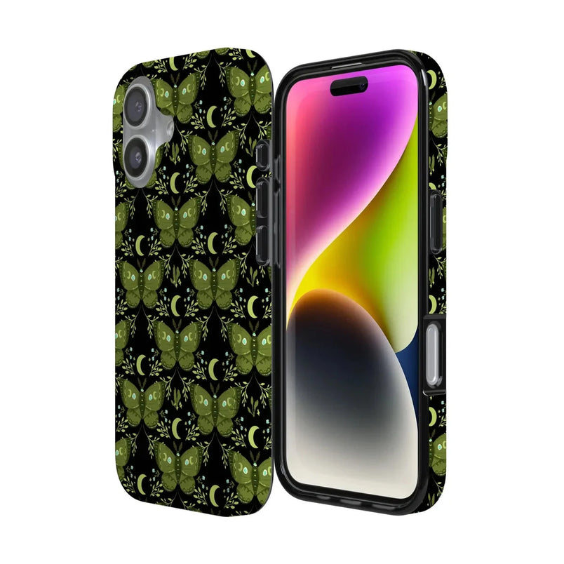 Mystic Moths | Green Twilight Case Phone Case get.casely 