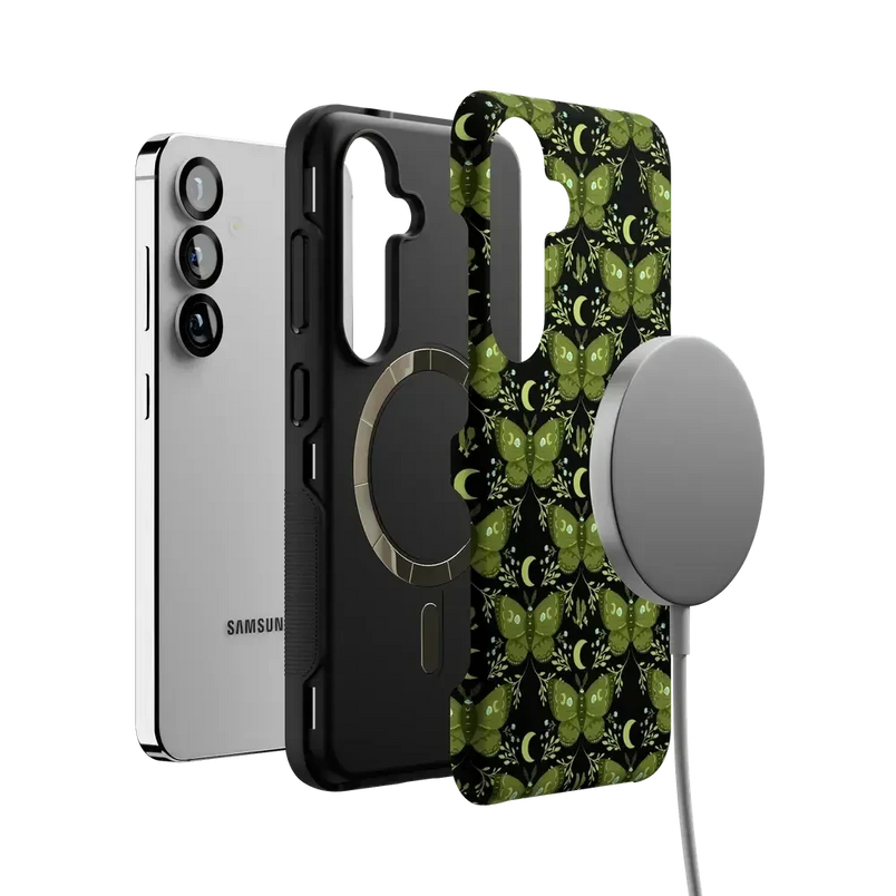 Mystic Moths | Green Twilight Case Phone Case get.casely 