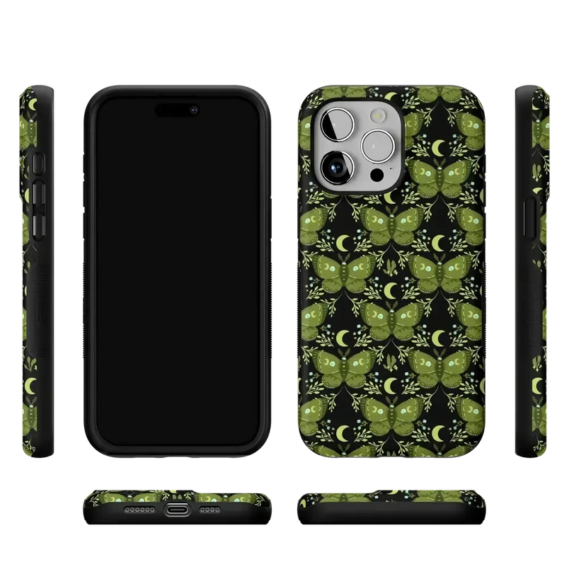 Mystic Moths | Green Twilight Case Phone Case get.casely 