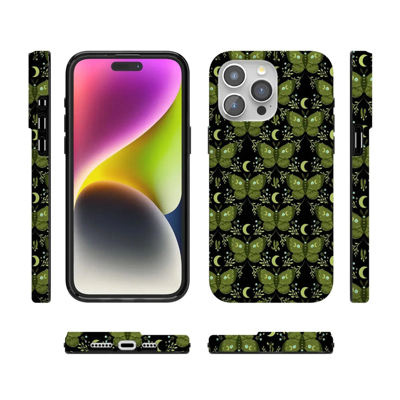 Mystic Moths | Green Twilight Case Phone Case get.casely 