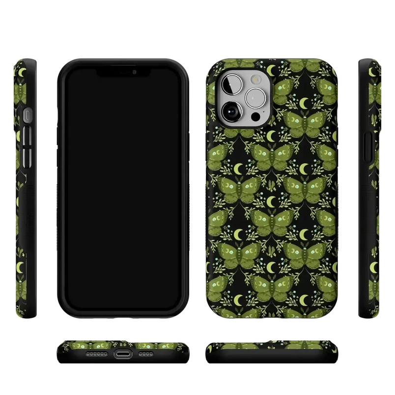 Mystic Moths | Green Twilight Case Phone Case get.casely 