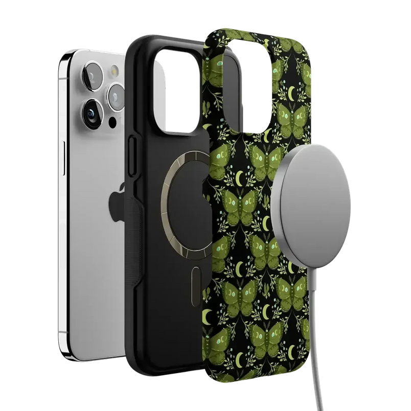 Mystic Moths | Green Twilight Case Phone Case get.casely 