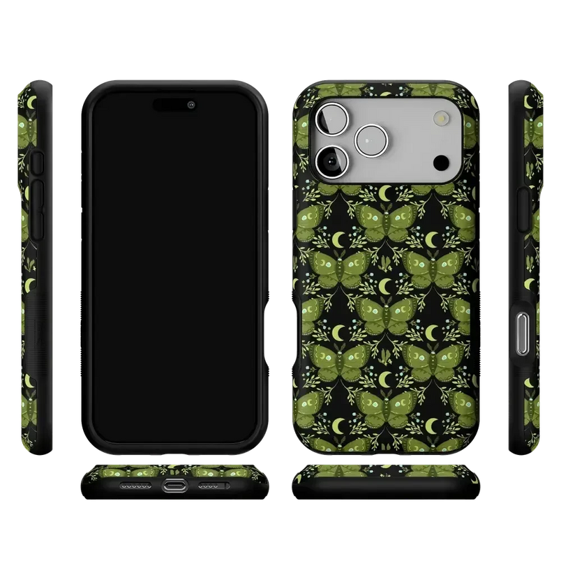 Mystic Moths | Green Twilight Case Phone Case get.casely 