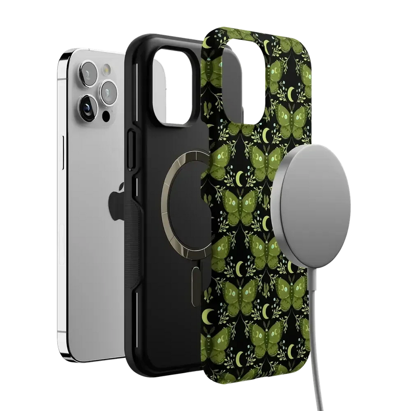 Mystic Moths | Green Twilight Case Phone Case get.casely 