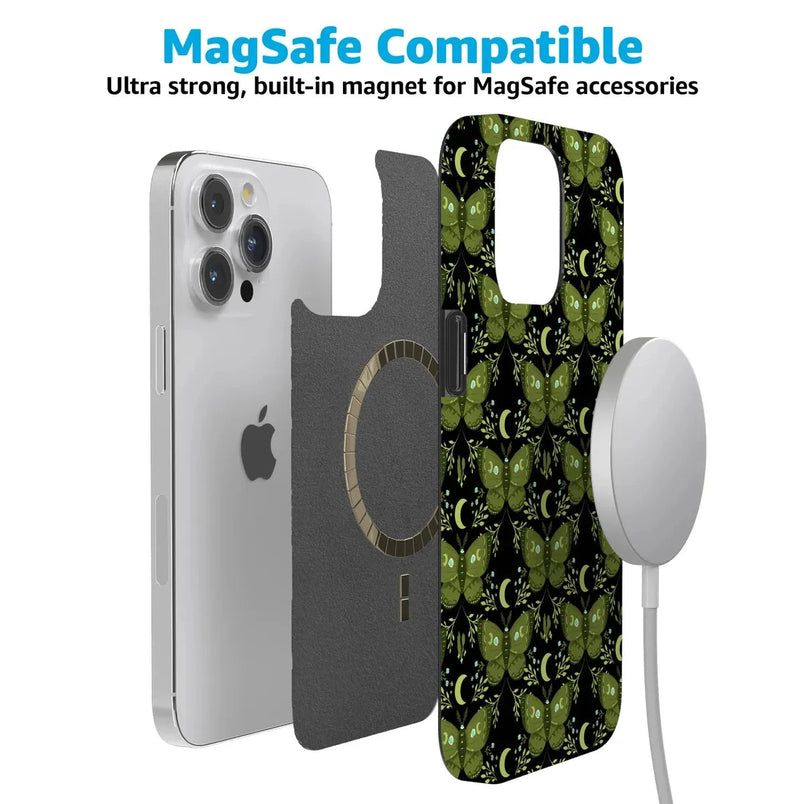Mystic Moths | Green Twilight Case Phone Case get.casely 