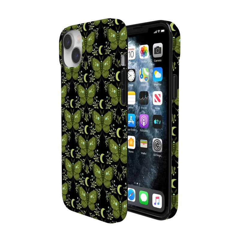 Mystic Moths | Green Twilight Case Phone Case get.casely 