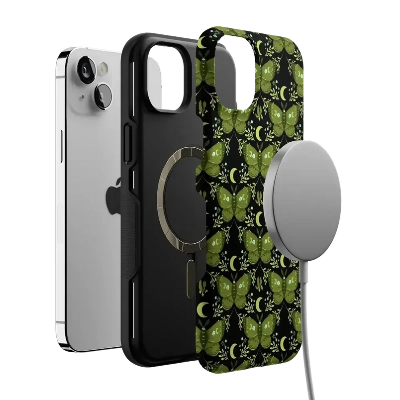 Mystic Moths | Green Twilight Case Phone Case get.casely 
