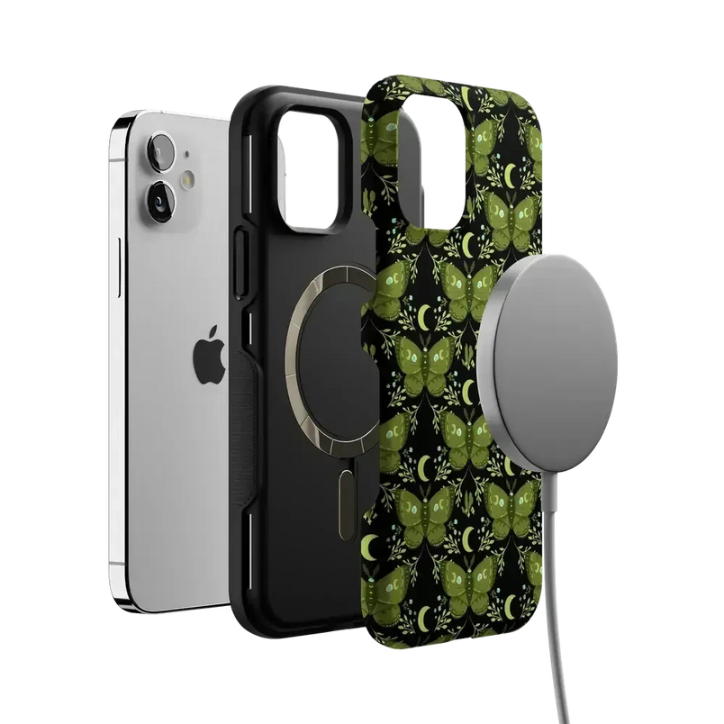 Mystic Moths | Green Twilight Case Phone Case get.casely 