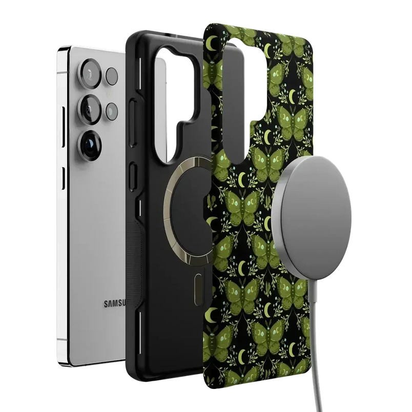 Mystic Moths | Green Twilight Case Phone Case get.casely 