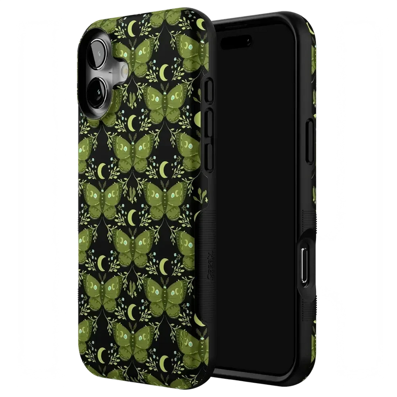 Mystic Moths | Green Twilight Case Phone Case get.casely 