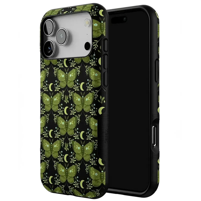 Mystic Moths | Green Twilight Case Phone Case get.casely 