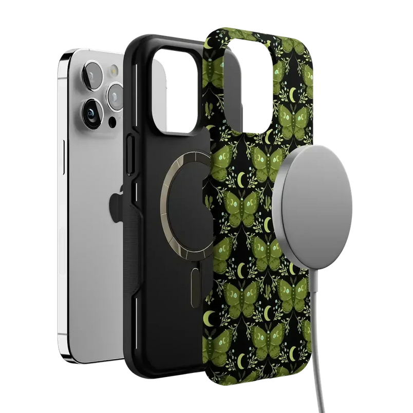 Mystic Moths | Green Twilight Case Phone Case get.casely 