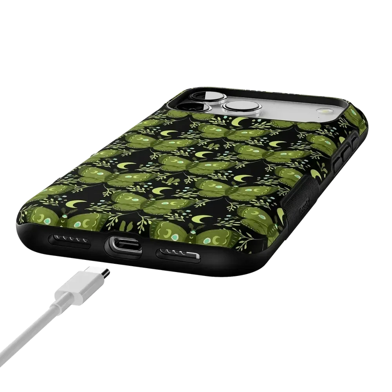 Mystic Moths | Green Twilight Case Phone Case get.casely 