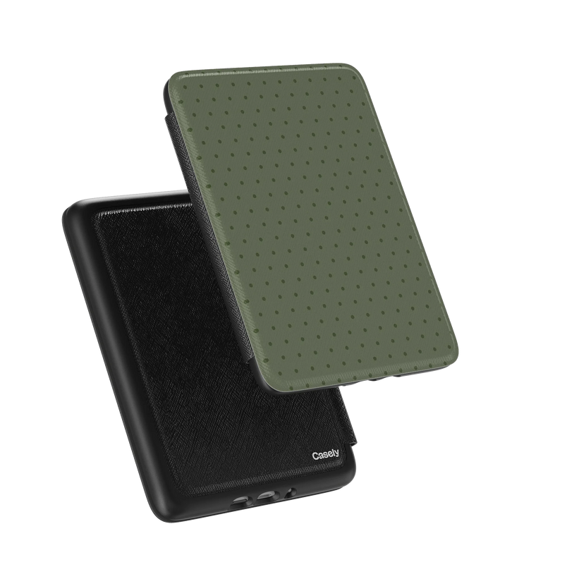 On the Dot | Olive Green Polka Dot Kindle Case