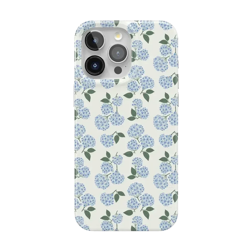 Nantucket Cottage | Blue Hydrangea Case iPhone Case get.casely Classic + MagSafe® iPhone 15 Pro Max 