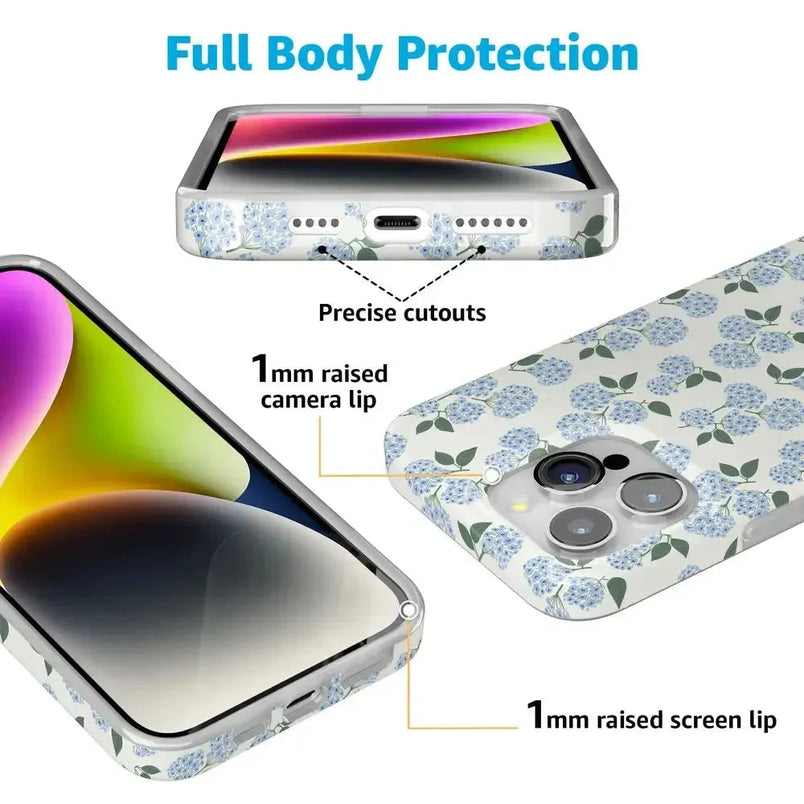 Nantucket Cottage | Blue Hydrangea Case iPhone Case get.casely 