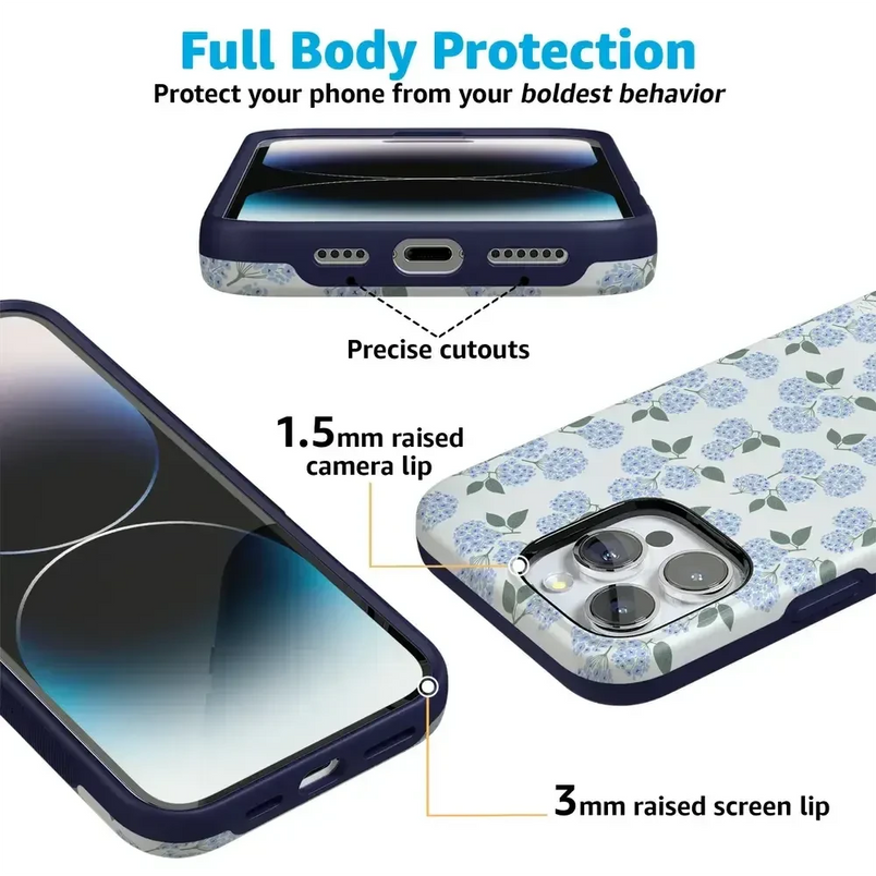 Nantucket Cottage | Blue Hydrangea Case iPhone Case get.casely 