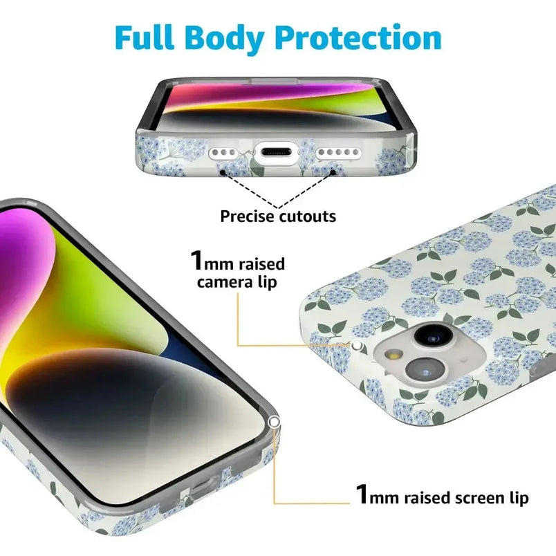 Nantucket Cottage | Blue Hydrangea Case iPhone Case get.casely 