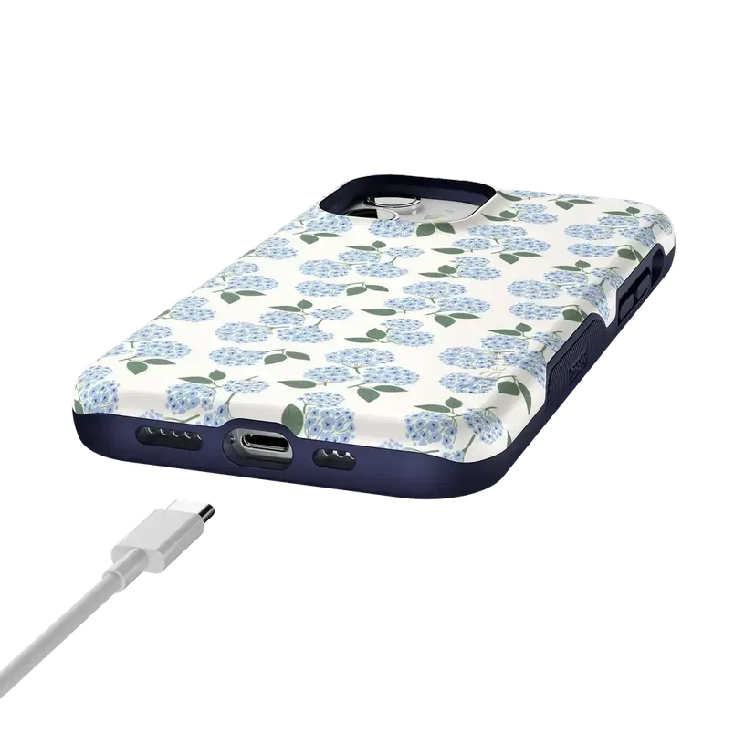 Nantucket Cottage | Blue Hydrangea Case iPhone Case get.casely 