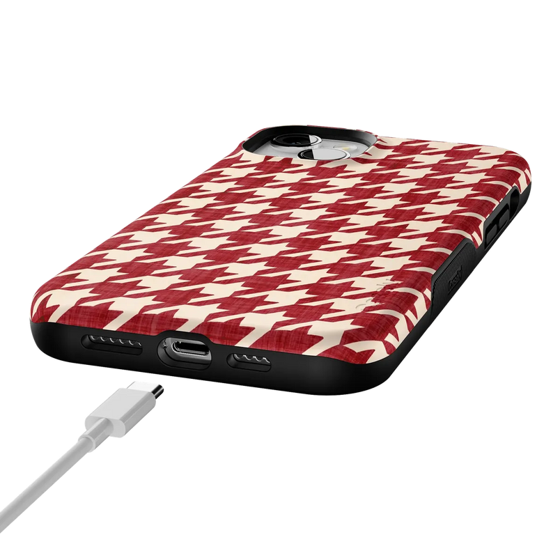 Scarlet Stitch | Red Houndstooth Case