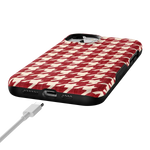Scarlet Stitch | Red Houndstooth Case