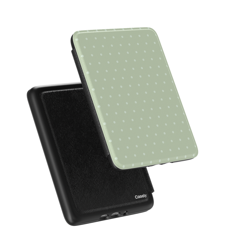 On the Dot | Green Polka Dot Kindle Case