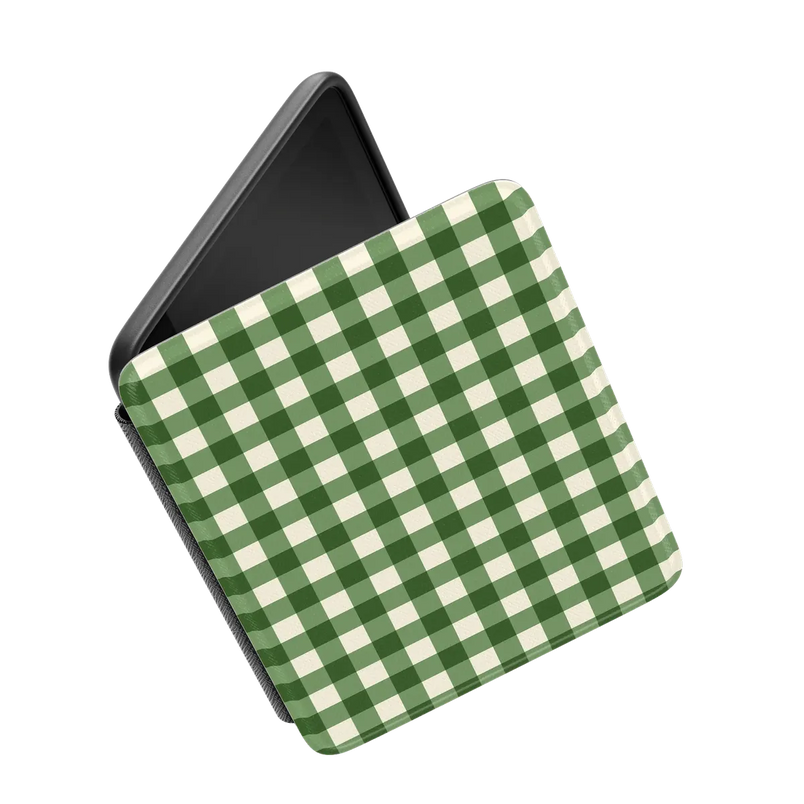 Checked Twice | Green Plaid Kindle Case