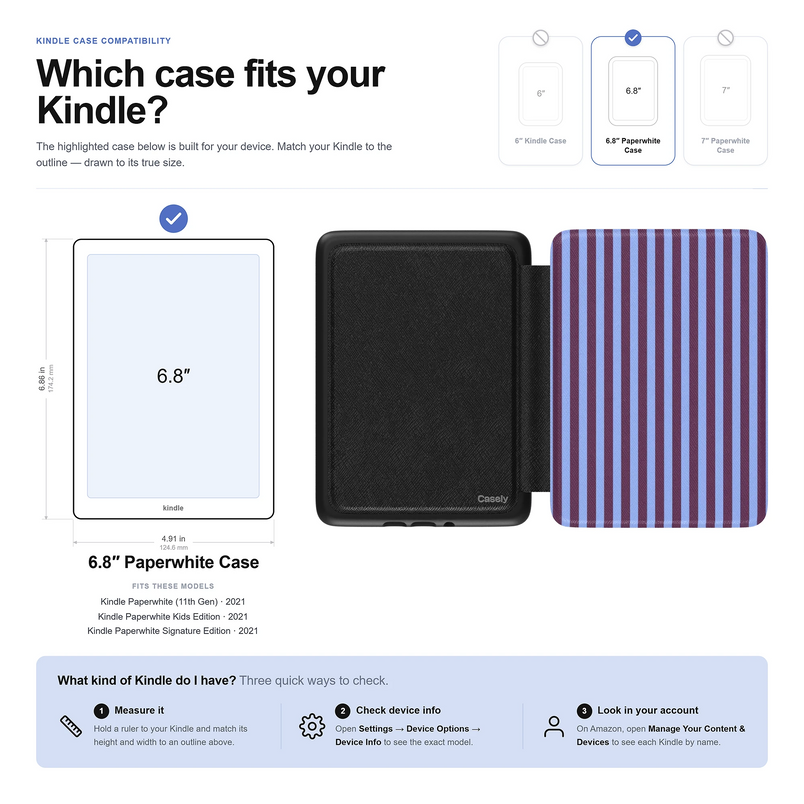 Perfect Stripes | Purple & Blue Stripes Kindle Case