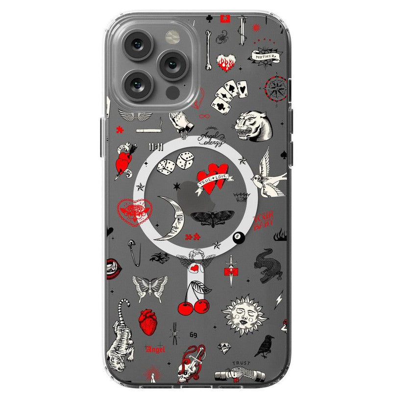 Not a Phase | Clear Flash Tattoo Case iPhone Case get.casely Classic + MagSafe® iPhone 12 Pro Max