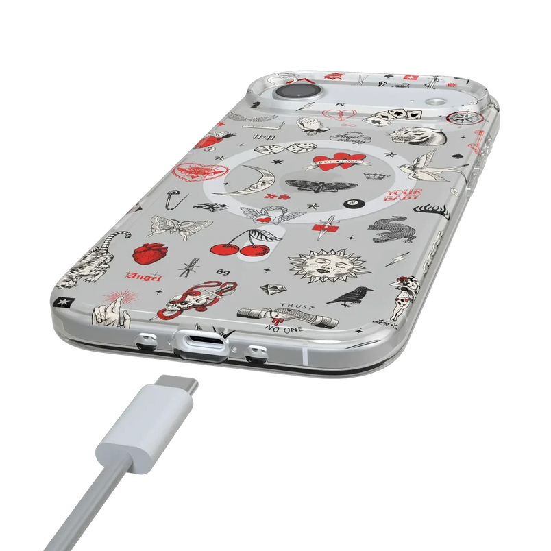 Not a Phase | Clear Flash Tattoo Case iPhone Case get.casely 