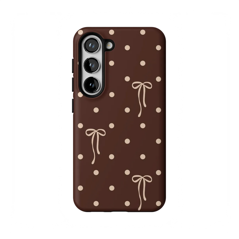 Teddy Bows | Brown Polka Dot Case