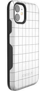 Off the Grid | White & Black Lined Case iPhone Case get.casely 