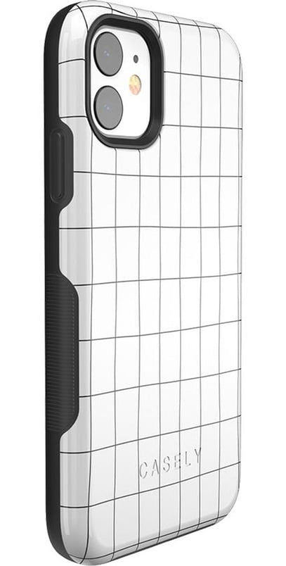 Off the Grid | White & Black Lined Case iPhone Case get.casely 