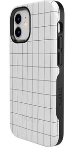 Off the Grid | White & Black Lined Case iPhone Case get.casely 