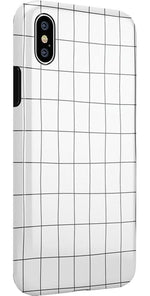 Off the Grid | White & Black Lined Case iPhone Case get.casely 