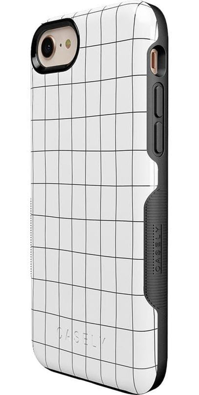 Off the Grid | White & Black Lined Case iPhone Case get.casely 