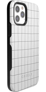 Off the Grid | White & Black Lined Case iPhone Case get.casely 