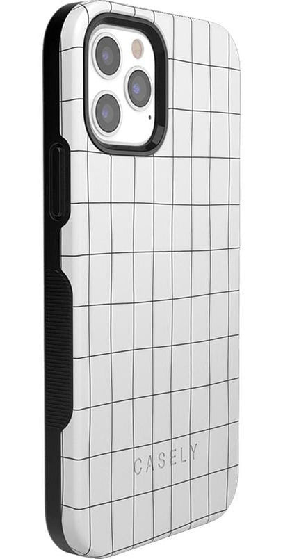 Off the Grid | White & Black Lined Case iPhone Case get.casely 