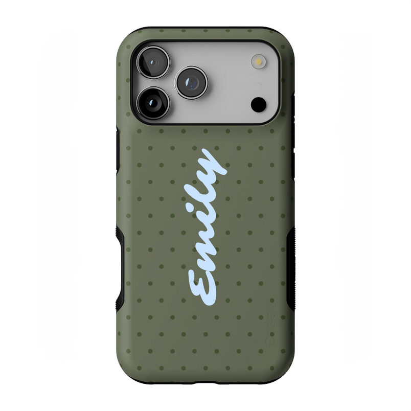 On the Dot | Olive Green Polka Dot Case