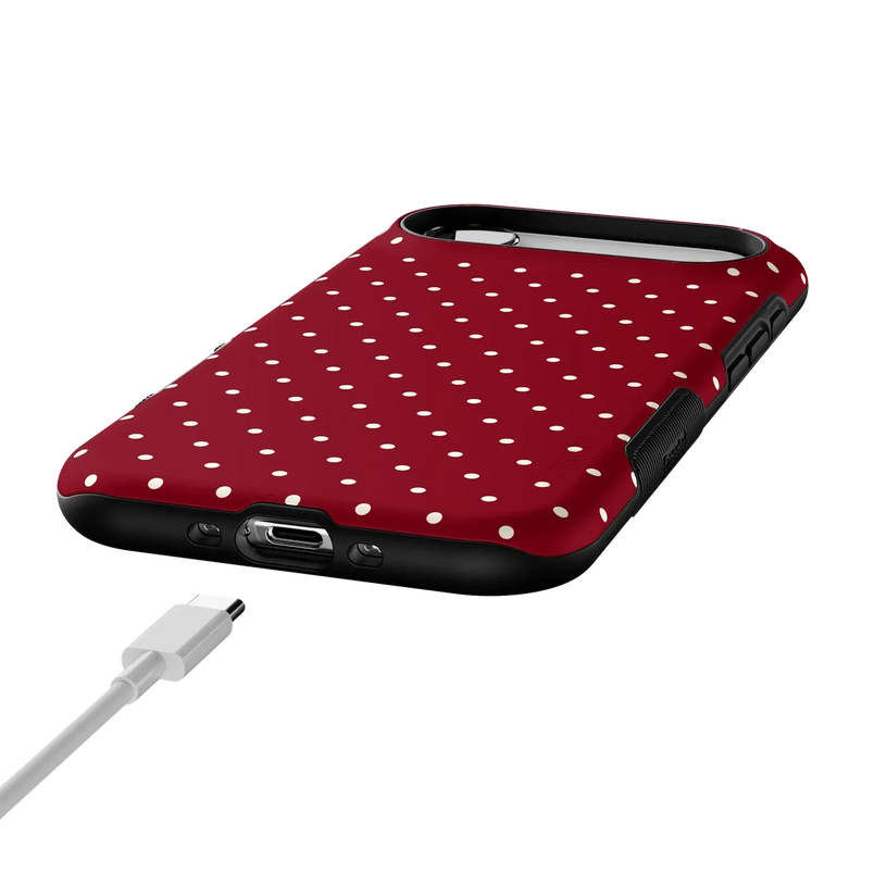 On the Dot | Maroon Polka Dot Case