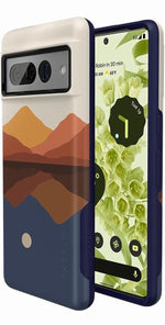 Opposites Attract | Day & Night Colorblock Mountains Google Pixel Case Google Pixel Case get.casely 
