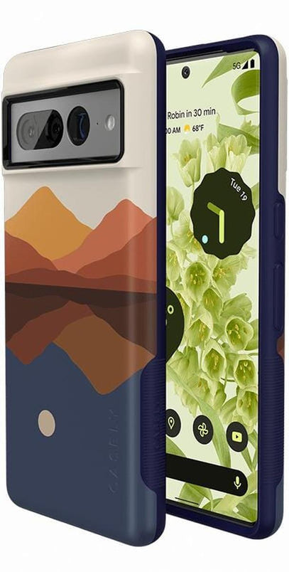 Opposites Attract | Day & Night Colorblock Mountains Google Pixel Case Google Pixel Case get.casely 