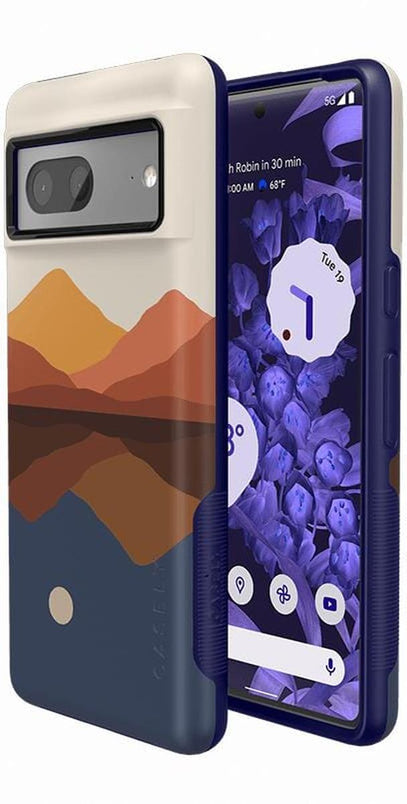 Opposites Attract | Day & Night Colorblock Mountains Google Pixel Case Google Pixel Case get.casely 